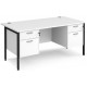 Maestro H Frame Straight Office Desk with 2x2 Drawer Pedestal